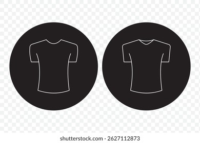 Icono de camiseta. Icono de camiseta línea de colección y estilo plano. Letrero y símbolo de la camiseta. Ilustración vectorial. EPS 10.