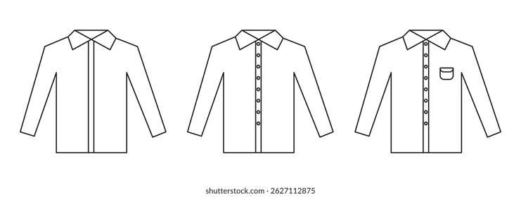 T-shirt icon. T-shirt icon collection line and flat style. T-shirt sign and symbol. Vector illustration. EPS 10.