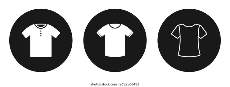 T-shirt icon. T-shirt icon collection line and flat style. T-shirt sign and symbol. Vector illustration isolated on black background. EPS 10