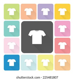 T-shirt Icon color set vector illustration.
