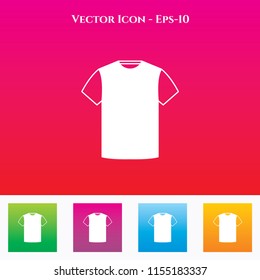 T-Shirt Icon in Colored Square box. eps-10