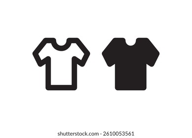 T-shirt icon comparison in outline and solid style Vector