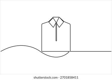 Icono de camiseta Dibujo de arte continuo de una línea de diseño de Ilustración vectorial de contorno de ropa de estilo minimalista