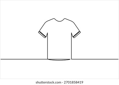 Icono de camiseta Dibujo de arte continuo de una línea de diseño de Ilustración vectorial de contorno de ropa de estilo minimalista