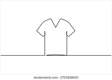 Icono de camiseta Dibujo de arte continuo de una línea de diseño de Ilustración vectorial de contorno de ropa de estilo minimalista