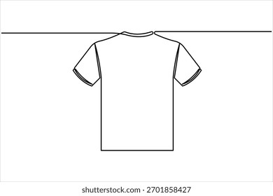 Icono de camiseta Dibujo de arte continuo de una línea de diseño de Ilustración vectorial de contorno de ropa de estilo minimalista