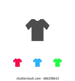 Tshirt icon flat. Color pictogram on white background. Vector illustration symbol and bonus icons