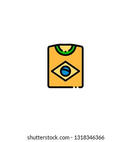 T-shirt icon, flat design line art thin style, vector illustration. Festive carnivals in Brazil and Mardi Gras in Venice


