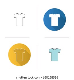 T-shirt icon. Flat design, linear and color styles. Isolated vector illustrations