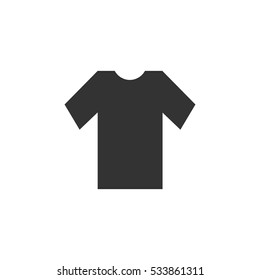 Tshirt icon flat. Illustration isolated on white background. Vector grey sign symbol