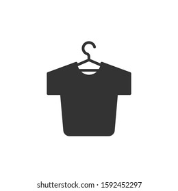 Tshirt icon in flat style. Casual clothes vector illustration on white isolated background. Polo wear business concept.