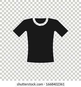 Tshirt icon in flat style. Casual clothes vector illustration on white isolated background. Polo wear business concept.