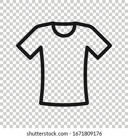 Tshirt icon in flat style. Casual clothes vector illustration on white isolated background.  wear business concept.