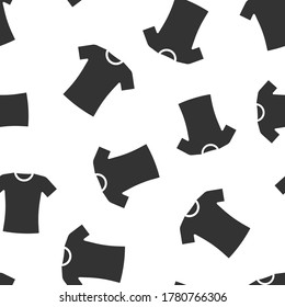 Tshirt icon in flat style. Casual clothes vector illustration on white isolated background. wear seamless pattern business concept.