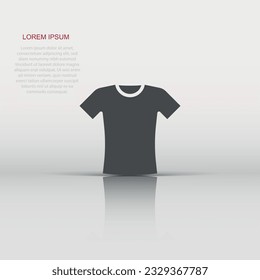 Tshirt icon in flat style. Casual clothes vector illustration on white isolated background. Polo wear business concept.