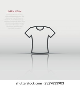 Tshirt icon in flat style. Casual clothes vector illustration on white isolated background. Polo wear business concept.