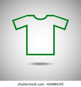 T-shirt icon. Flat style.Grey background. Vector illustration.