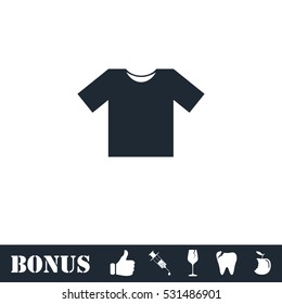 Tshirt icon flat. Vector illustration symbol and bonus pictogram