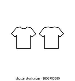 T-shirt icon . Front and back.  dress vector icon. 