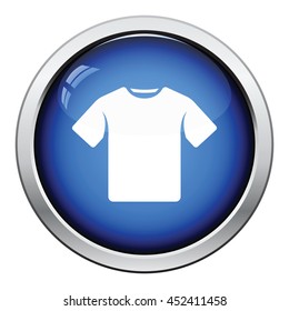 T-shirt icon. Glossy button design. Vector illustration.