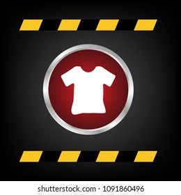 t-shirt icon and glossy metal button. Web button for websites