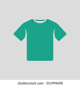 T-shirt icon. Gray background with green. Vector illustration.