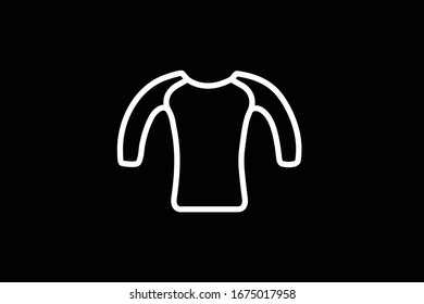 T-shirt icon, T-shirt human uniform vector icon, modern concept, outline style, black and white color