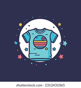 t-shirt icon illustration. fullcolor design t-shirt. children t-shirt illustration