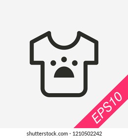 T-shirt icon isolated on background. Paw shirt symbol modern, simple, vector, icon for website design, mobile app, ui. Vector Illustration
