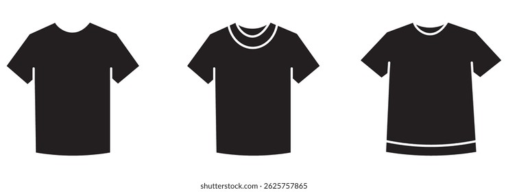 t-shirt icon isolated in white and black colors. t-shirt  for web, mobile apps and ui.