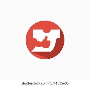 T-shirt icon like hand graphics. Flat design style.