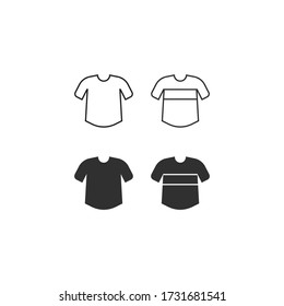 T-shirt icon, line and solid version, outline and filled vector sign, linear and full pictogram isolated on white. Clothing symbol, logo illustration.