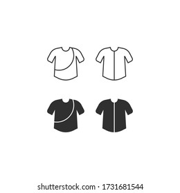 T-shirt icon, line and solid version, outline and filled vector sign, linear and full pictogram isolated on white. Clothing symbol, logo illustration.