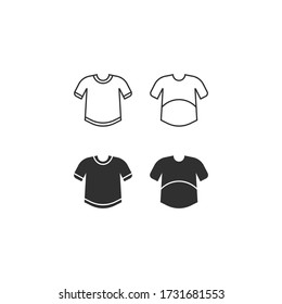 T-shirt icon, line and solid version, outline and filled vector sign, linear and full pictogram isolated on white. Clothing symbol, logo illustration.