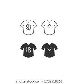 T-shirt icon, line and solid version, outline and filled vector sign, linear and full pictogram isolated on white. Clothing symbol, T shirt logo illustration.