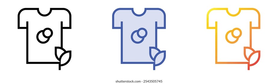 tshirt icon. Linear, Blue Fill and Gradient Style Design Isolated On White Background