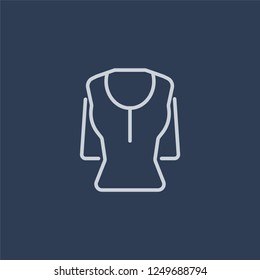 T-shirt icon. T-shirt linear design concept from Clothes collection. Simple element vector illustration on dark blue background.