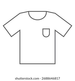 T-shirt icon with linear style 