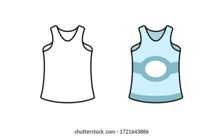 T-shirt icon. Linear vector symbol in a flat style.