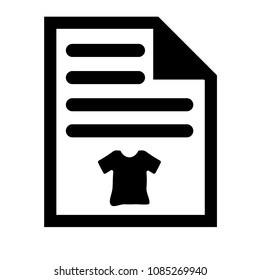 t-shirt icon and list symbol. Vector illustration