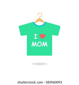 T-shirt icon i love mom vector