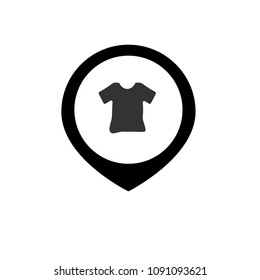 t-shirt icon and map pointer