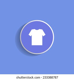 Tshirt icon on a blue background with shadow