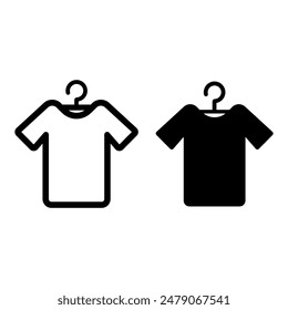 T-shirt icon on the hanger icon vector illustration 10Eps