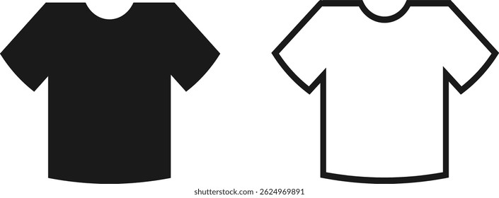 T-shirt icon on white background. stock illustration. black and white