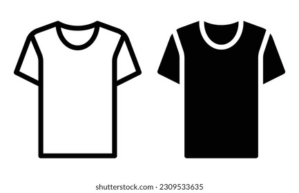 T-shirt icon with outline and glyph style.