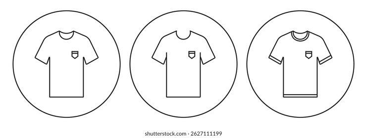T-shirt icon with outline and glyph style. EPS 10