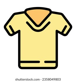 Tshirt icon outline vector. Shirt design. Front blank color flat