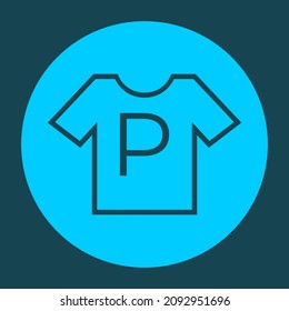 t-shirt icon with p alphabet vector design template. laundry alphabet icon.