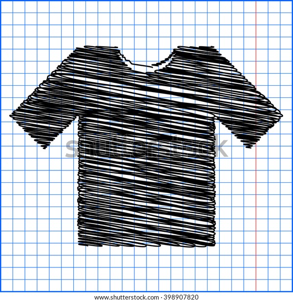 T-shirt icon with pen\
effect on paper